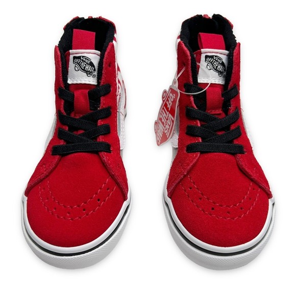 Vans Toddler Ferocious Flame Sk8-Hi Zip Shoe Racing Red Sneaker Unisex Baby NIB - Picture 5 of 11